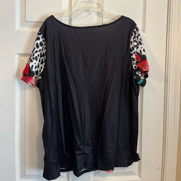 Women's Plus Size Floral Relaxed-Fit Casual Summer Vacation Blouse Top 18W-20W - Picture 4 of 7